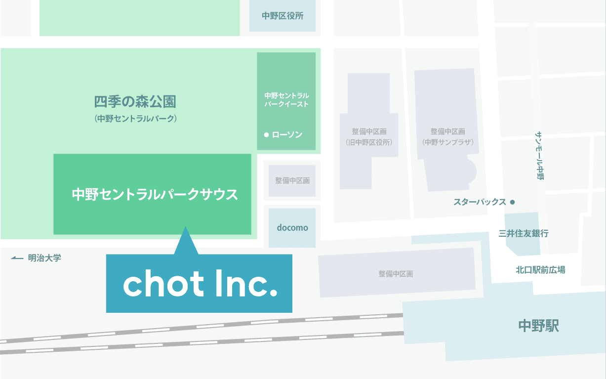 アクセスマップ、中野通り沿い、松屋 中野駅前店と同じビル